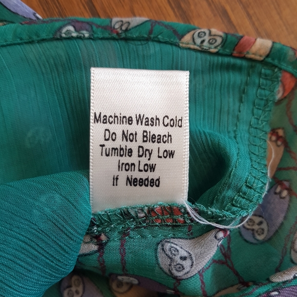 Blue Bird Sheer Green Owl Print Sheer Tank Pocket - Picture 10 of 10